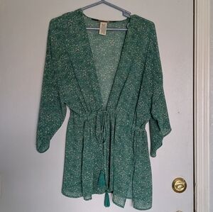 Lucky Brand Teal Floral Kimono